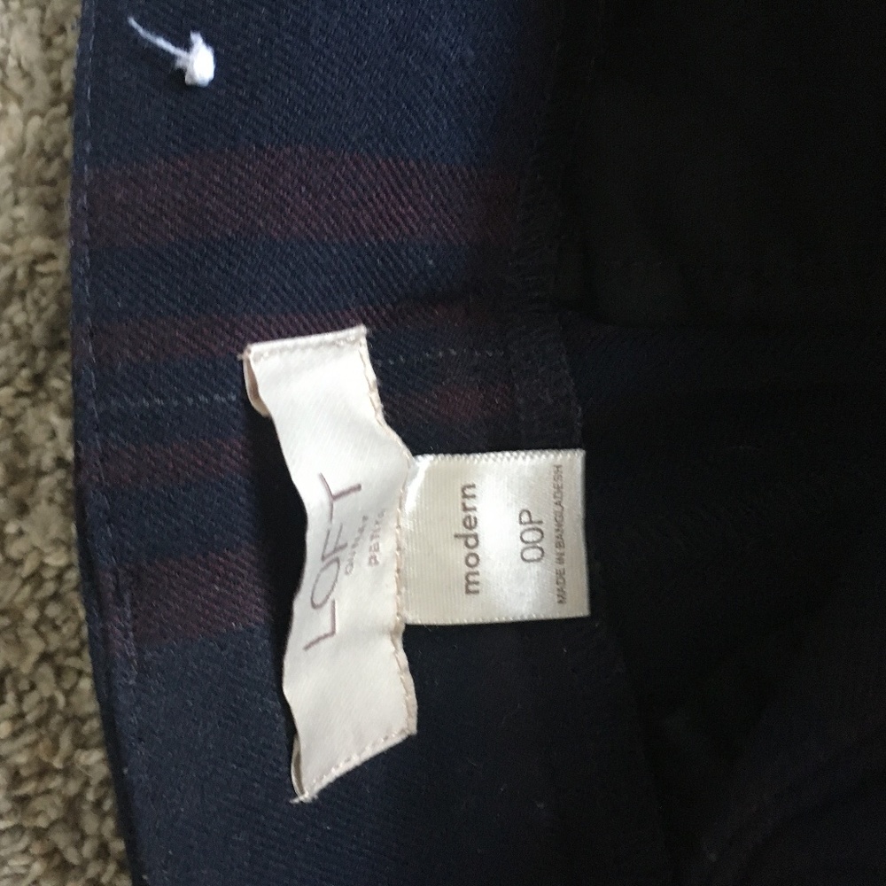 Plaid Loft work pants sz 00p